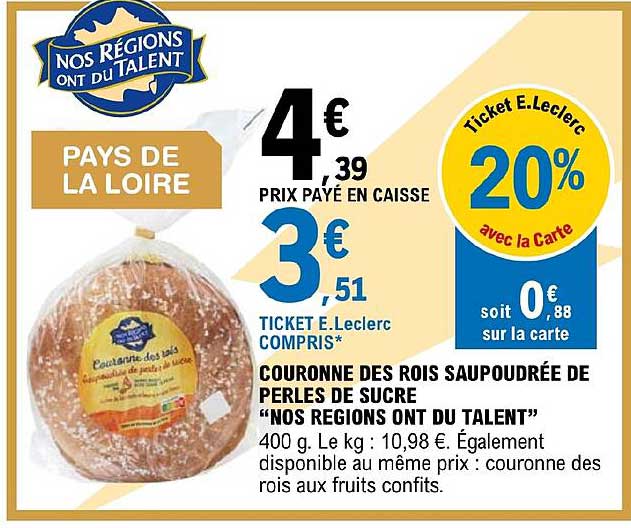 couronne des rois saupoudrée de perles de sucre "nos régions ont du talent"