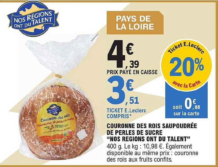 couronne des rois saupoudrée de perles de sucre "nos régions ont du talent"