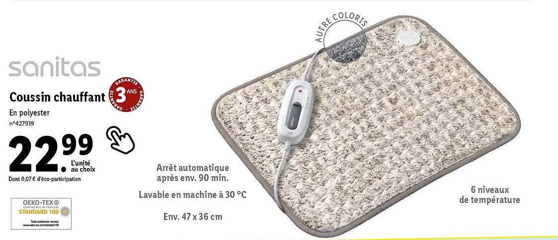 coussin chauffant sanitas