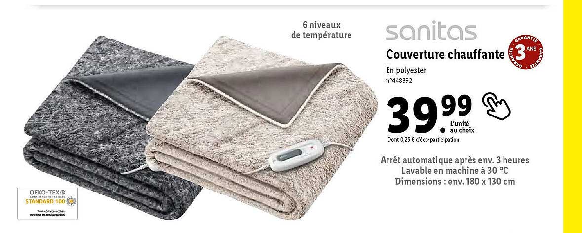 couverture chauffante sanitas