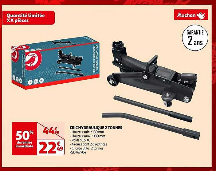 cric hydraulique 2 tonnes