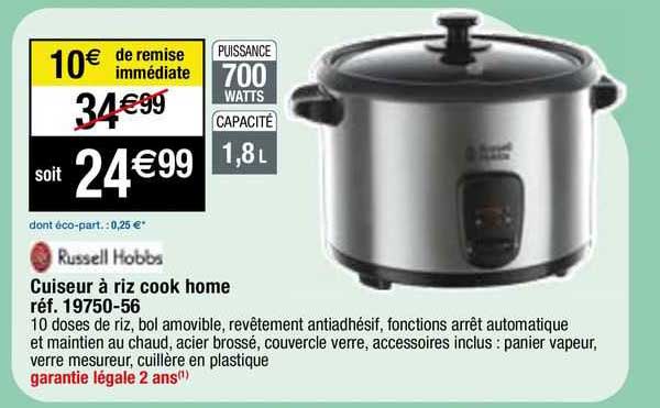 cuiseur à riz cook home russell hobbs