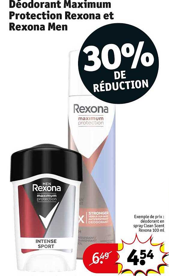 déodorant maximum protection rexona et rexona men