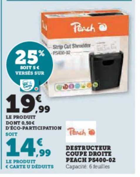 Destructeur Coupe Droite Peach Ps400-02