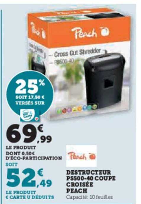 destructeur ps500-40 coupe croisée peach