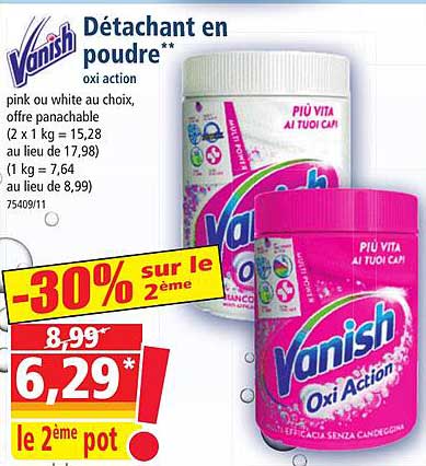 détachant en poudre oxi action vanish