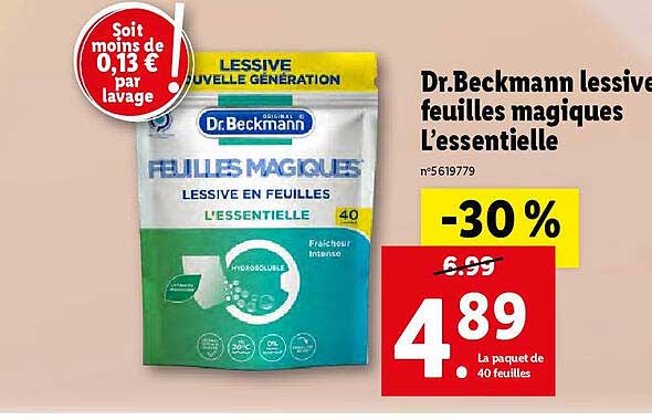 dr.beckmann lessive feuilles magiques l'essentielle