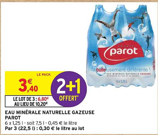 Eau Minérale Naturelle Gazeuse Parot