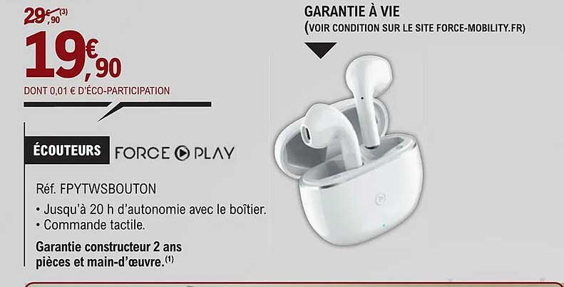 écouteurs Force Play