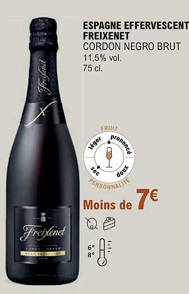 espagne effervescent freixenet cordon negro brut 11,5% vol.
