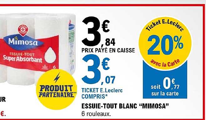 essuie-tout blanc "mimosa"