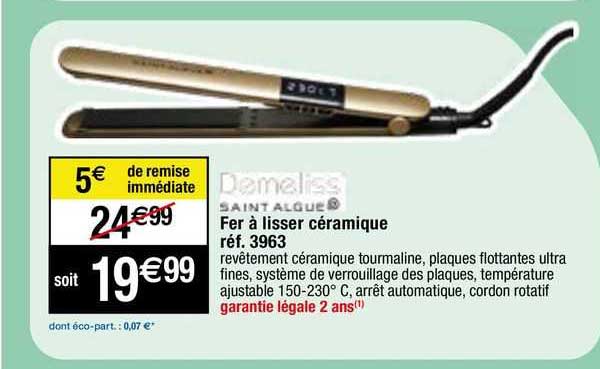 fer à lisser céramique demeliss saint algue