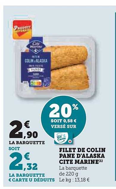 filet de colin pané d'alaska cité marine