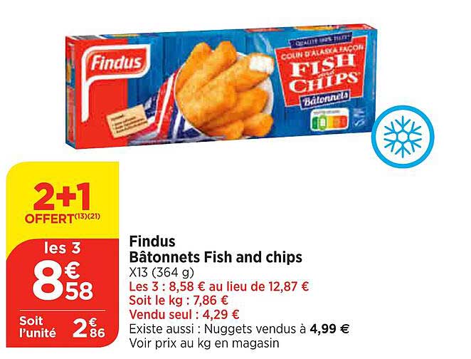 findus bâtonnets fish and chips