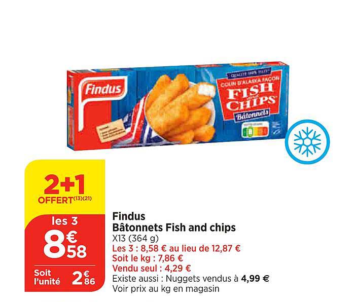 findus bâtonnets fish and chips