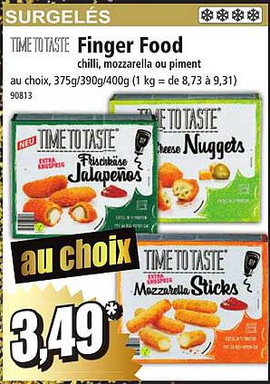 finger food chilli, mozzarella ou piment time to taste