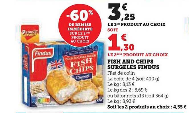 fish and chips surgelés findus