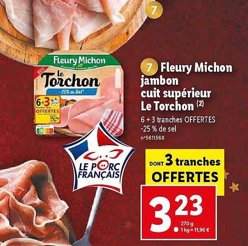 fleury michon jambon cuit supérieur le torchon