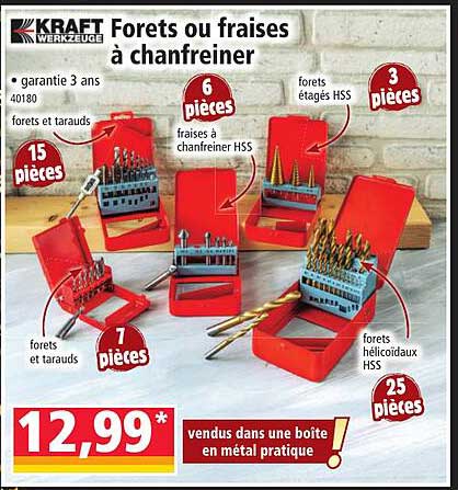 forêts ou fraises à chanfreiner kraft werkzeuge