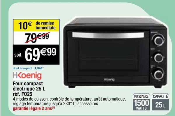 Four Compact électrique 25 L Hkoenig