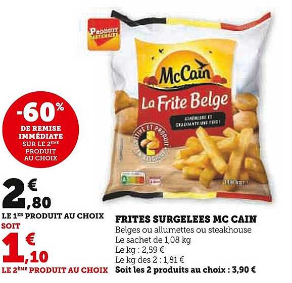 frites surgelées mc cain