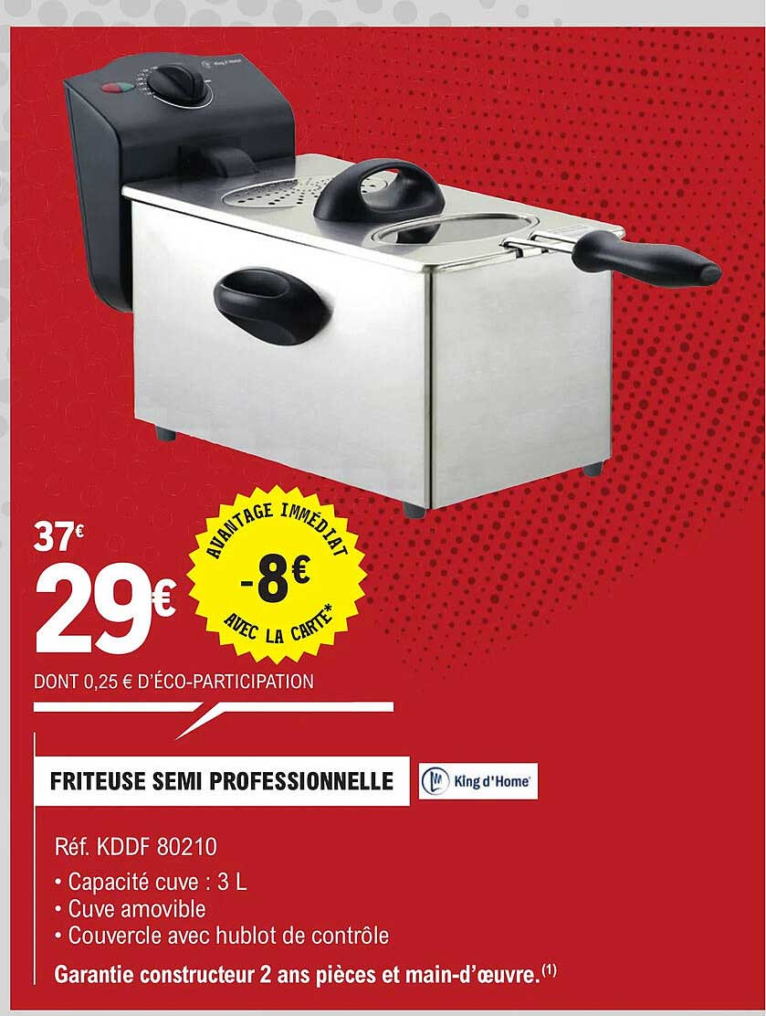 friteuse semi professionnelle king d'home