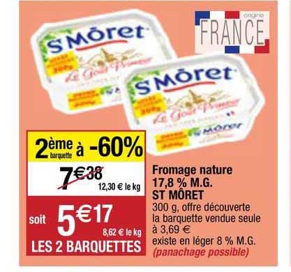 fromage nature 17,8% m.g. st môret
