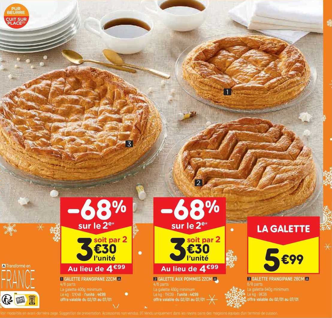 galette frangipane 22 cm, galette aux pommes 22 cm, galette frangipane 28 cm