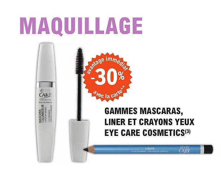 gammes mascaras, liner et crayons yeux eye care cosmetics