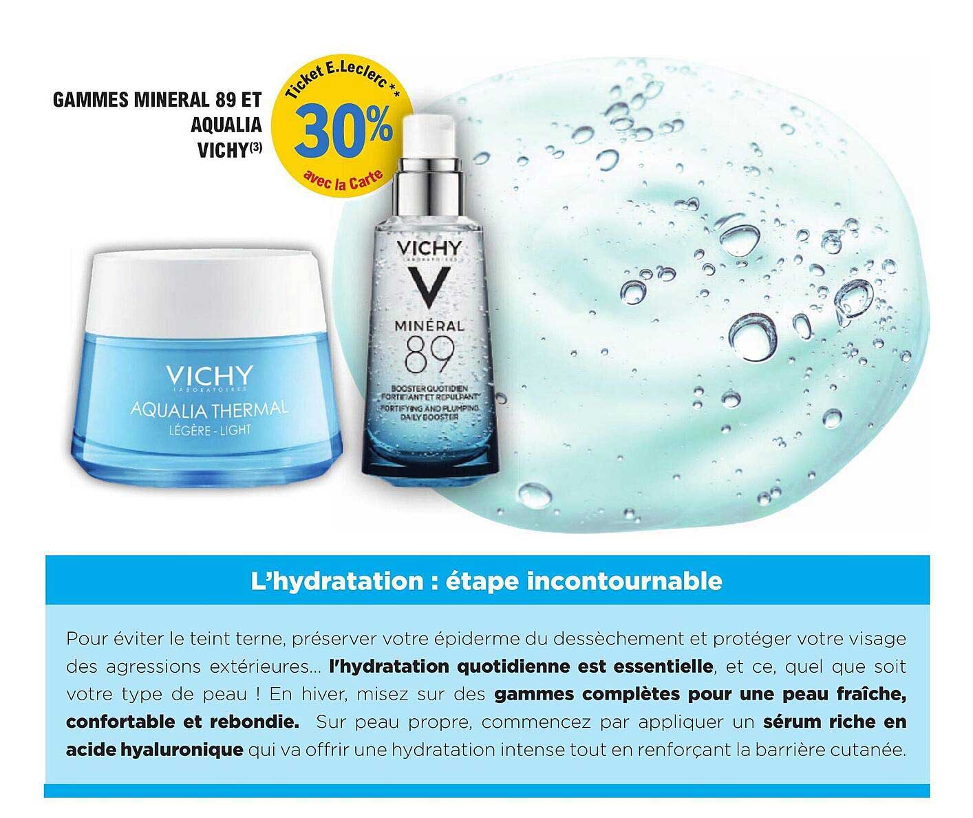 gammes minérale 89 et aqualia vichy
