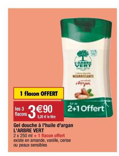 gel douche à l'huile d'argan l'arbre vert