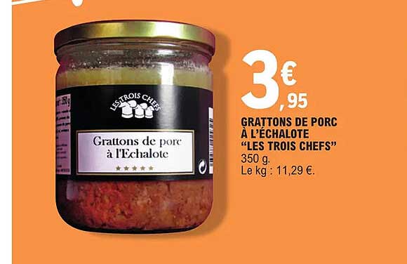 grattons de porc à l'échalote "les trois chefs"