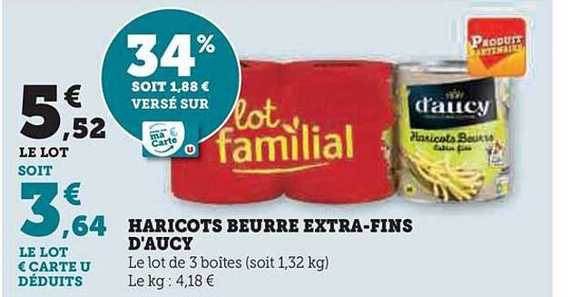 haricots beurre extra-fins d'aucy
