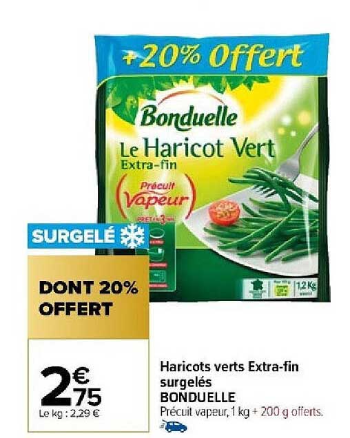haricots verts extra-fin surgelés bonduelle