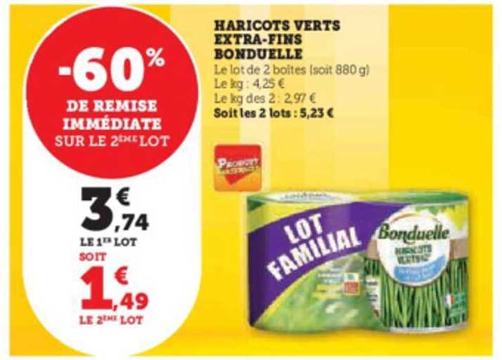 haricots verts extra-fins bonduelle