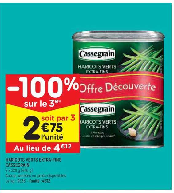 haricots verts extra-fins cassegrain