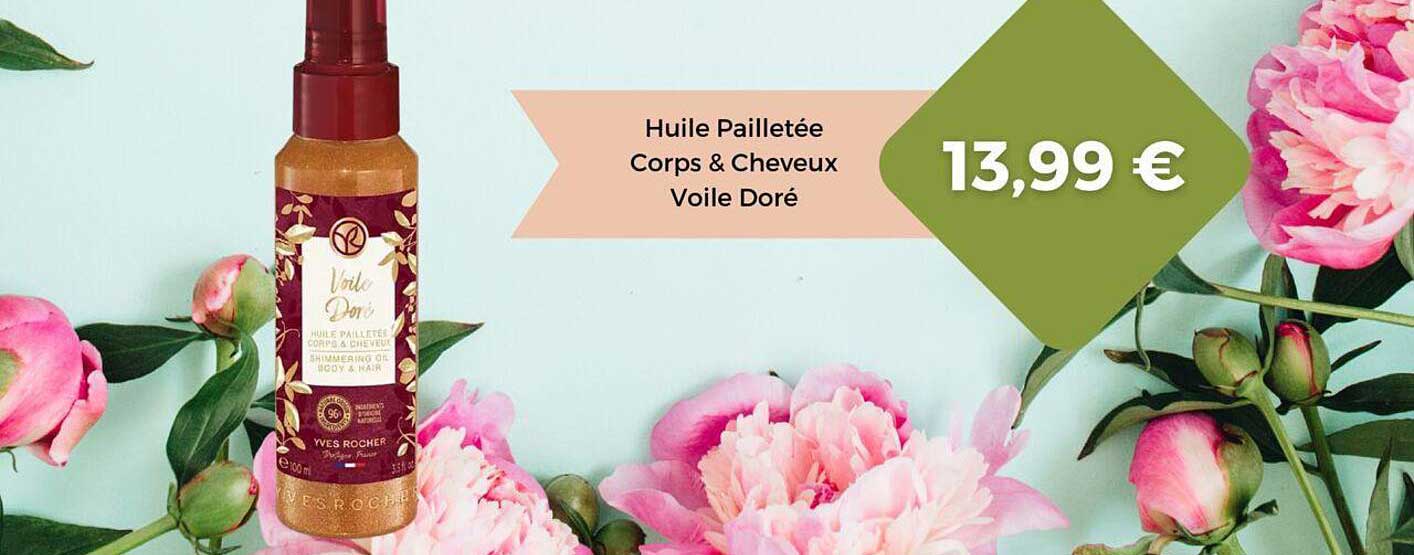 huile pailletée corps & cheveux voile doré