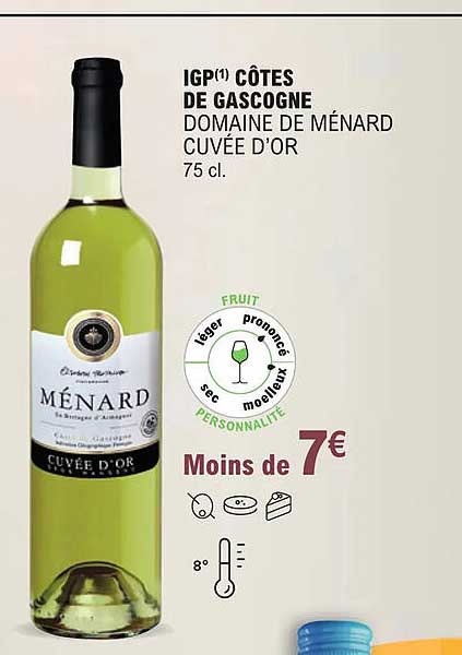 igp côtes de gascogne domaine de ménard cuvée d'or