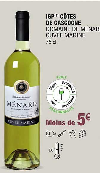 igp côtes de gascogne domaine de ménard cuvée marine