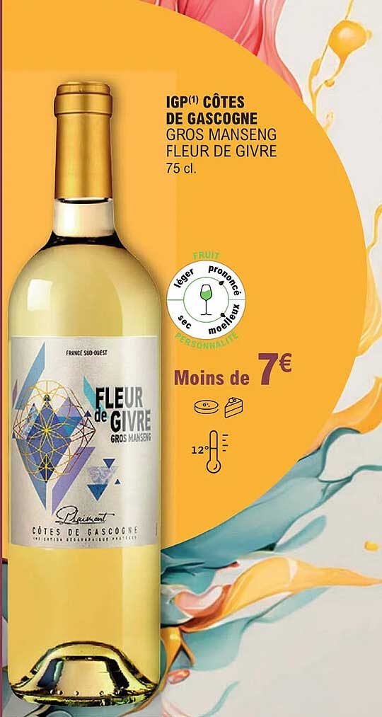 igp côtes de gascogne gros manseng fleur de givre