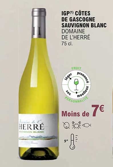 igp côtes de gascogne sauvignon blanc domaine de l'herré