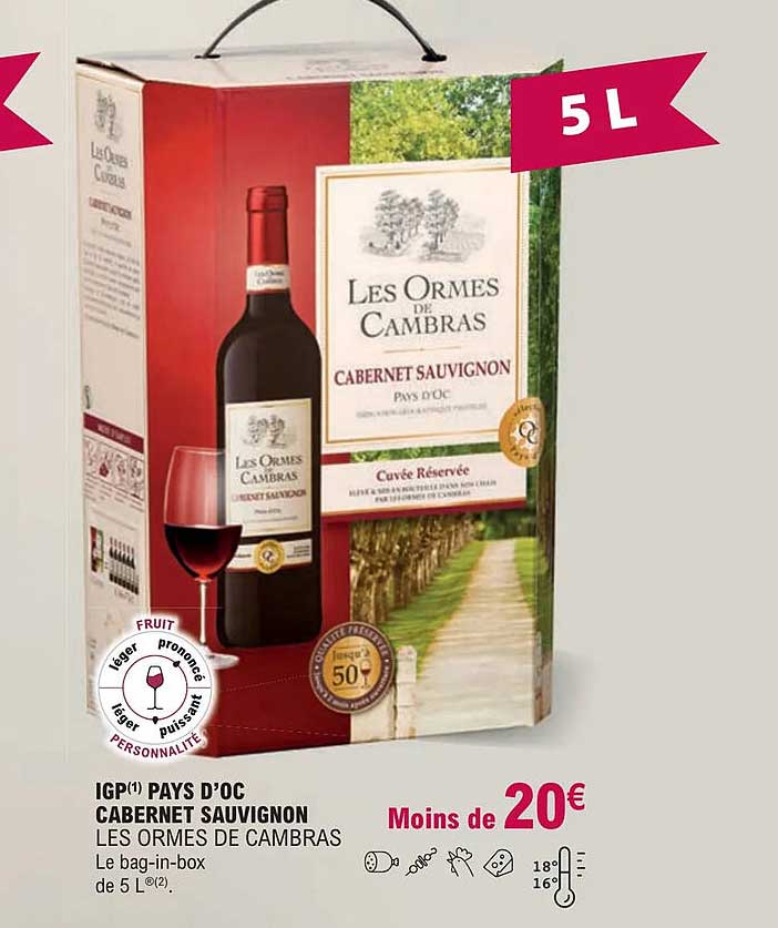 igp pays d'oc cabernet sauvignon les ormes de cambras