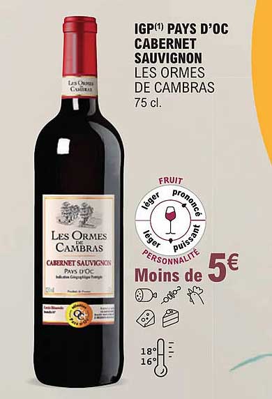 igp pays d'oc cabernet sauvignon les ormes de cambras