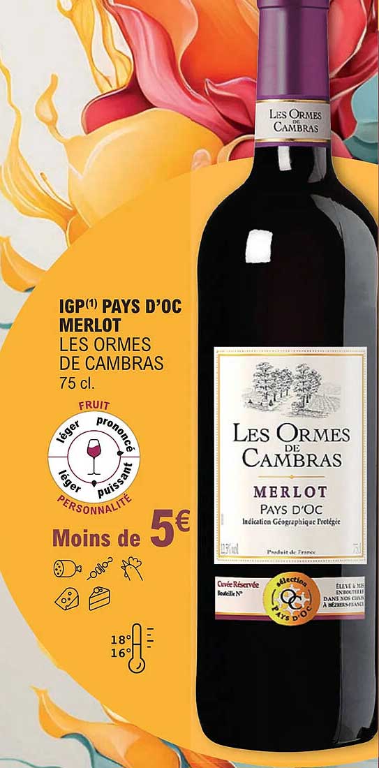 igp pays d'oc merlot les ormes de cambras