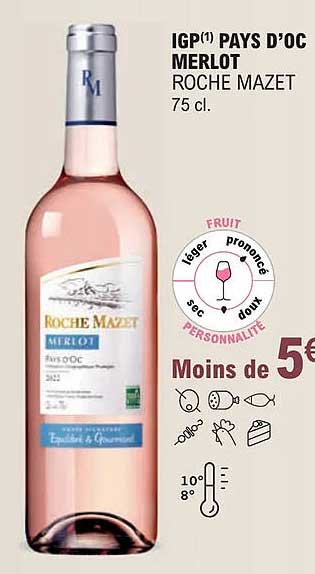 igp pays d'oc merlot roche mazet