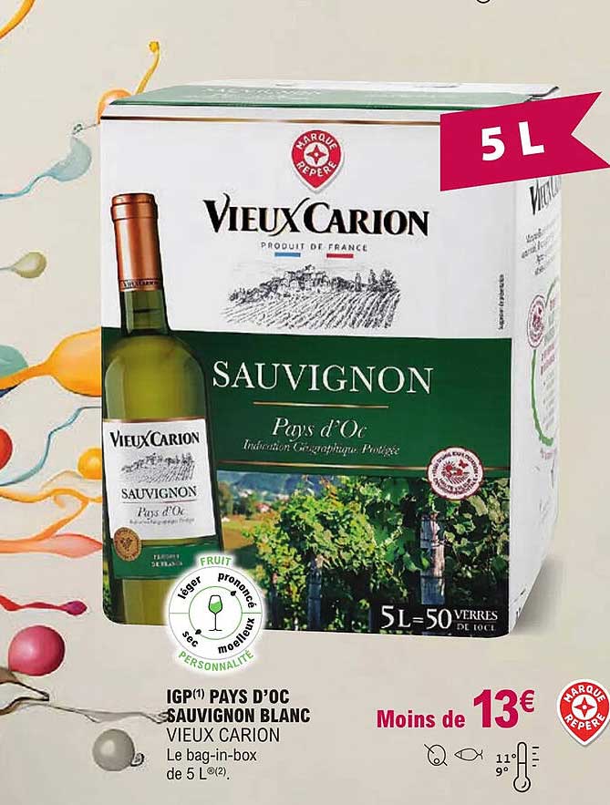 Igp Pays D'oc Sauvignon Blanc Vieux Carion