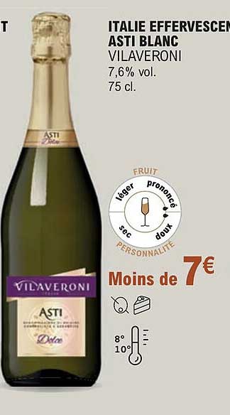 italie effervescent asti blanc vilaveroni 7,6% vol.