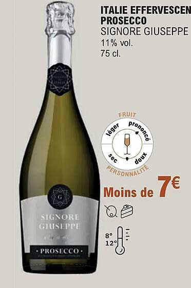 italie effervescent prosecco signore giuseppe 11% vol.