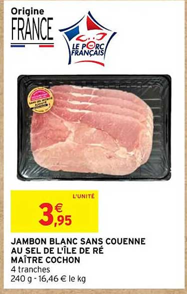 jambon blanc sans couenne au sel de l'île de ré maître cochon