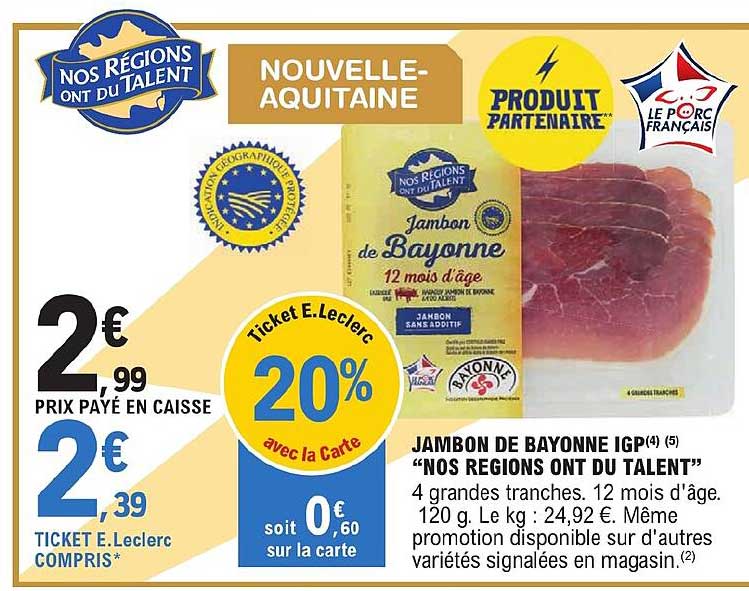 jambon de bayonne igp "nos régions ont du talent"